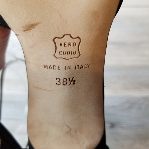 Vintage Manolo Blahnik Linen Ankle Strap Pointed Toe Pump Heel - Picture 11 of 13